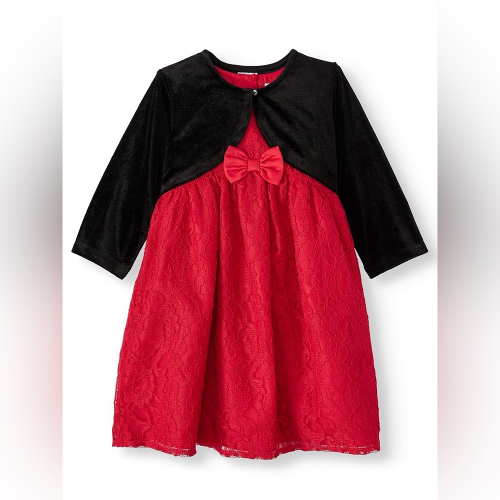🌴Girls Wonder Nation 2 Piece Dress and Velvet Coat Set